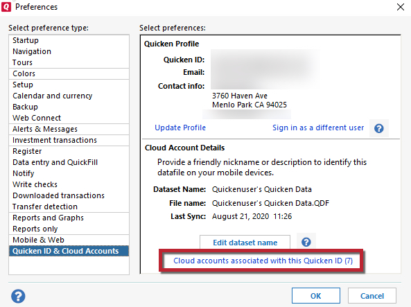 How to edit or delete your Cloud datasets in Quicken for Windows