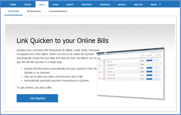 Quicken Online Bill Center Errors 