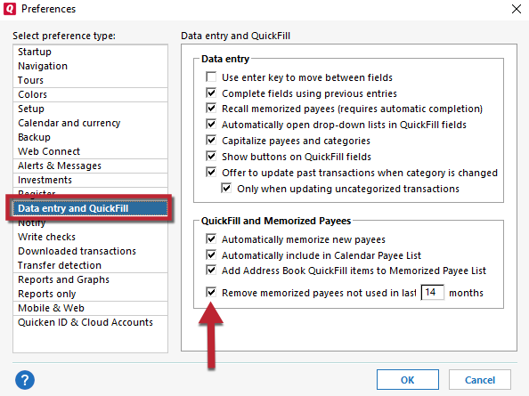 How To Use The Memorized Payee List In Quicken for Windows