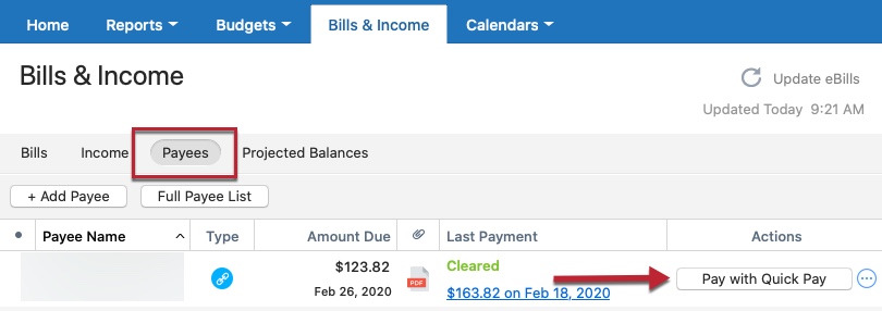 Quicken Bill Manager: Scheduling Future-Dated Payments In Mac