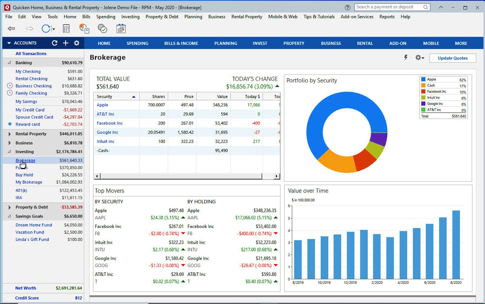 brokerage dashboard user interface