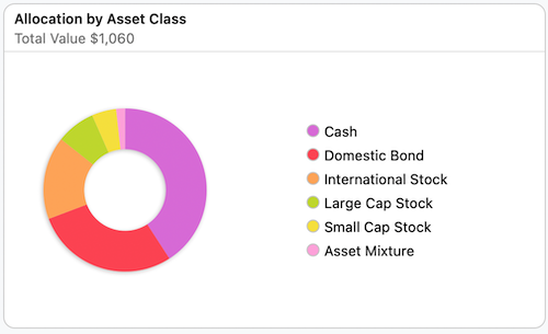 allocation by asset class pie chart