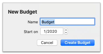 create new budget user interface