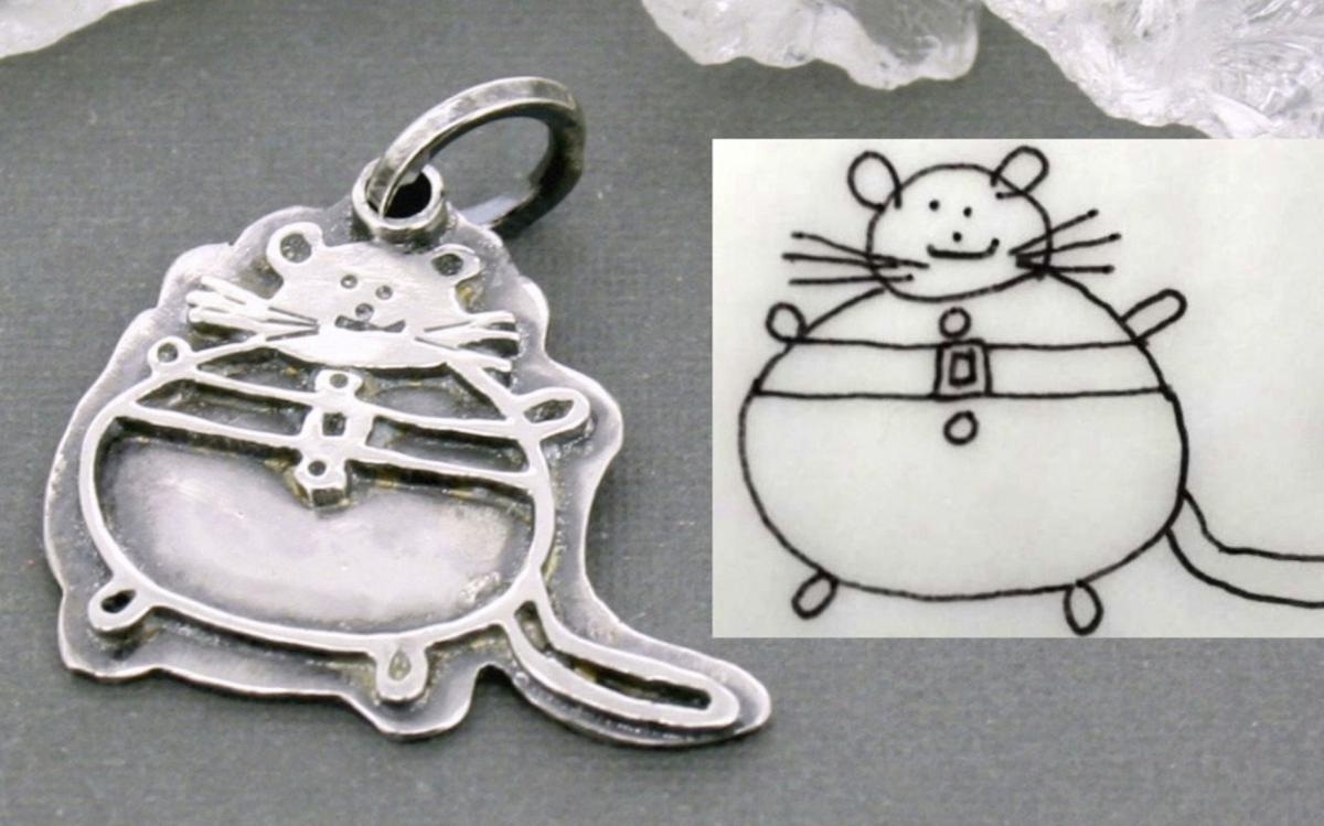 Custom pendant with child's artwork