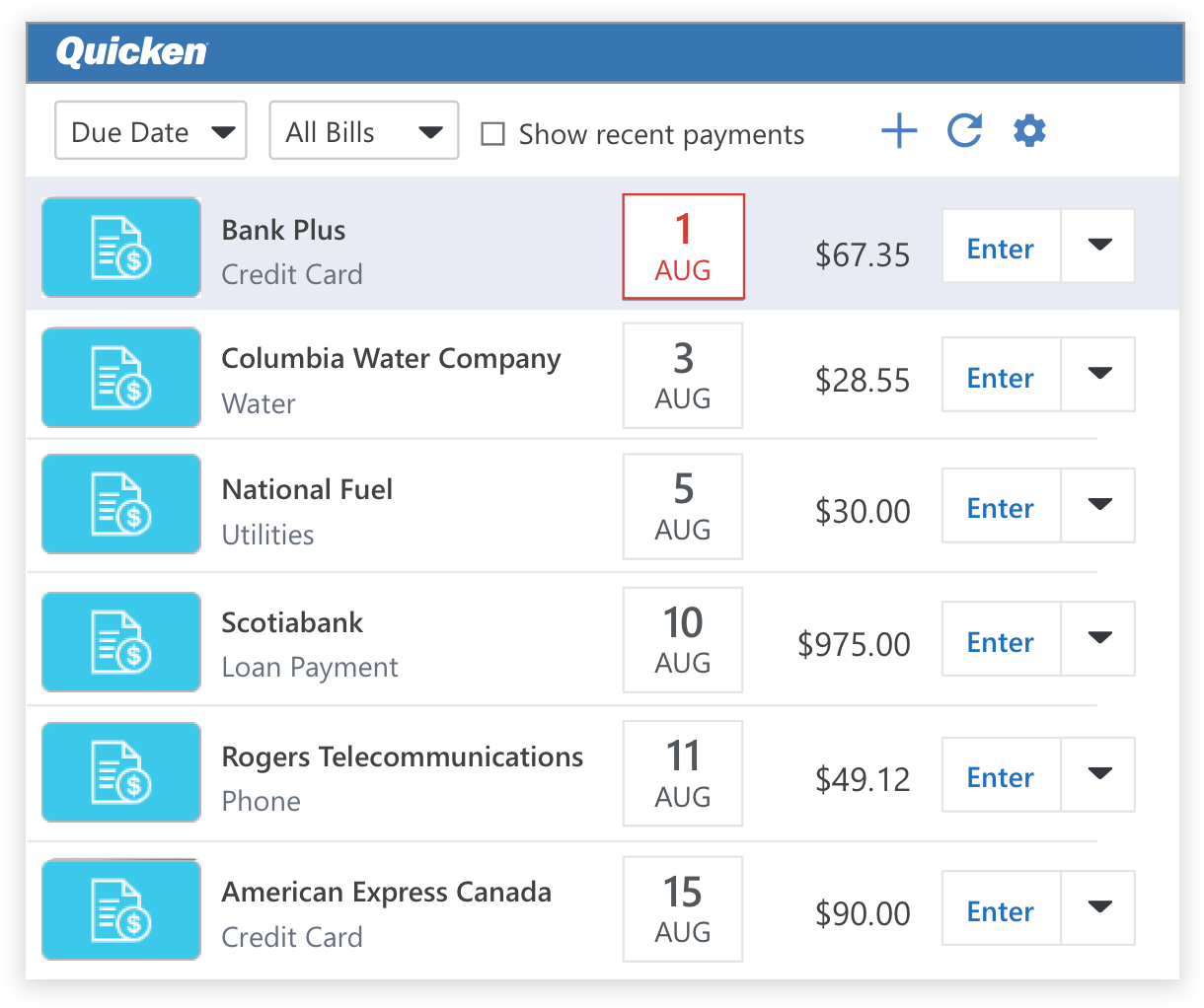 Quicken Bill Pay