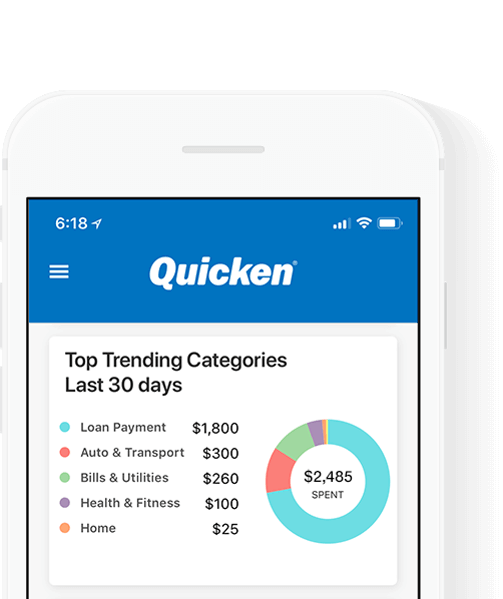 Quicken mobile app on iPhone