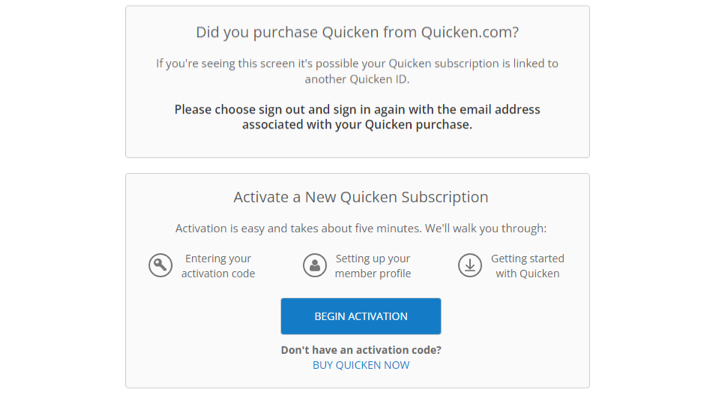 How to activate your Quicken membership