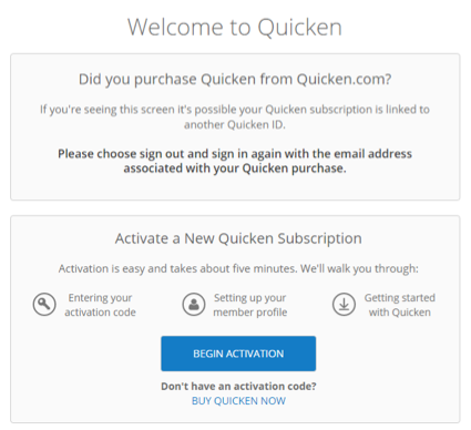 How to activate your Quicken membership