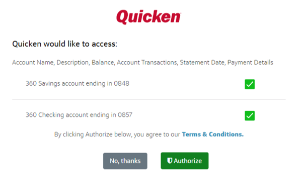 Adding Express Web Connect Plus Accounts in Quicken for Windows