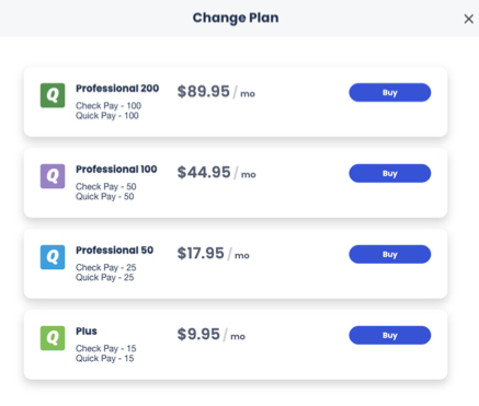 Quicken Bill Manager: How can I purchase additional Quick Pay or Check Pay payments?