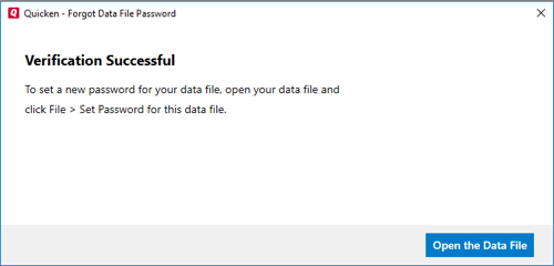 Quicken for Windows: What if I forgot the Data File Password or Quicken isn't accepting it?