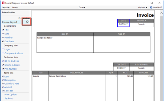 How to design an invoice in Home & Business 