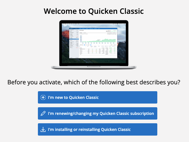 How to activate your Quicken membership