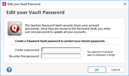 What is the Password Vault and how do I use it? (Quicken for Windows)