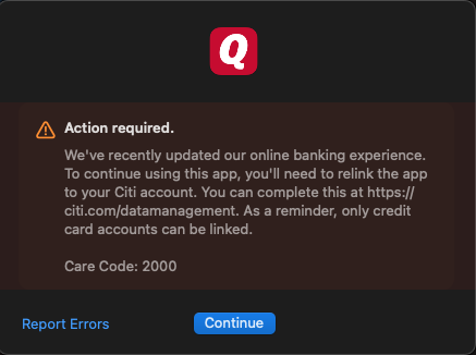 Error 2000 When Adding or Updating Accounts in Quicken for Mac