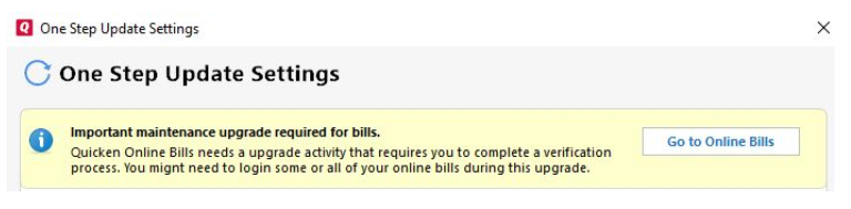 Message: Important maintenance upgrade required for bills
