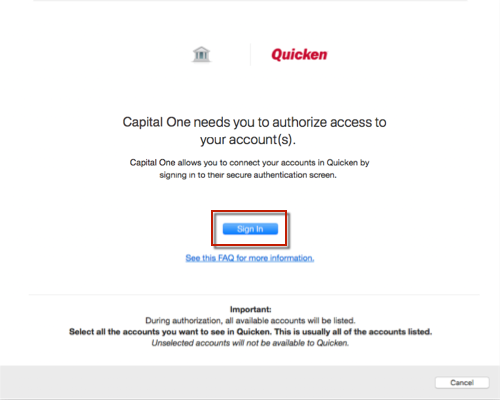 Adding Express Web Connect Plus Accounts in Quicken for Mac
