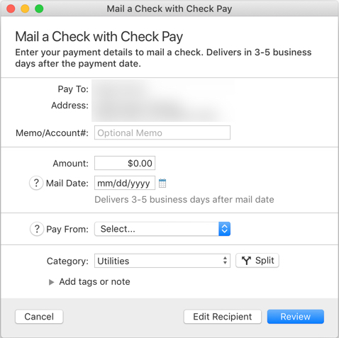 Quicken Bill Manager: Scheduling Future-Dated Payments In Mac