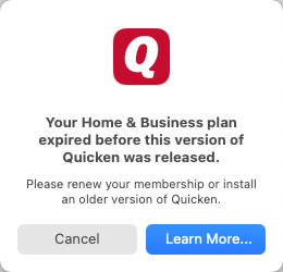  Reinstalling and patching your Quicken Subscription version after your membership has expired (Quicken for Mac)