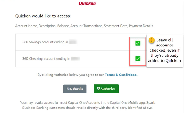 Adding Express Web Connect Plus Accounts in Quicken for Windows