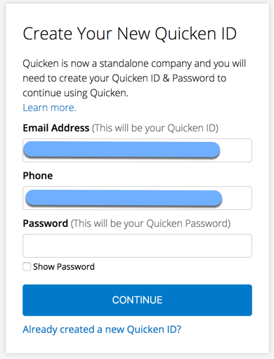 Why do I get an error that my account needs to be migrated or that my Quicken ID already exists when I try to create my Quicken ID?