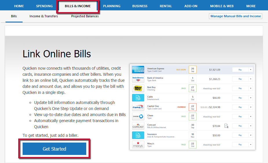 Quicken Bill Manager How To Set Up Quick Pay and Check Pay