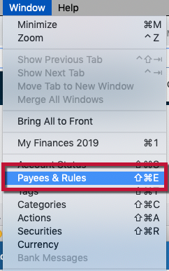 Renaming Rules for Past and Future Transactions in Quicken for Mac