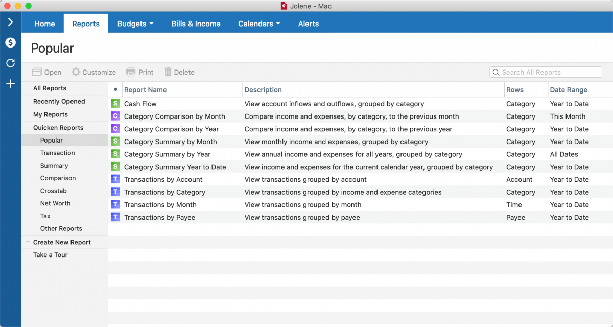 quicken will not print reports