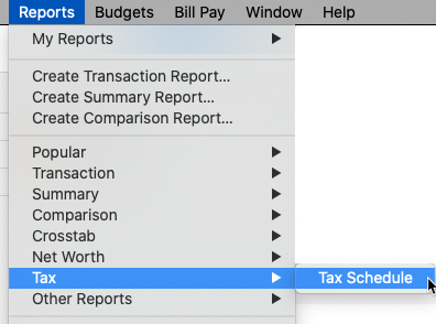 Creating and Exporting a Tax Schedule Report in Quicken for Mac