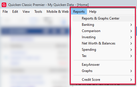 Creating Reports and Graphs in Quicken