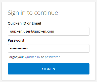 I'm unable to change the Quicken ID when signing in