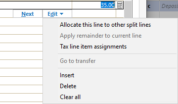 Record a Split Transaction