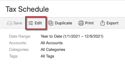 Creating and Exporting a Tax Schedule Report in Quicken for Mac