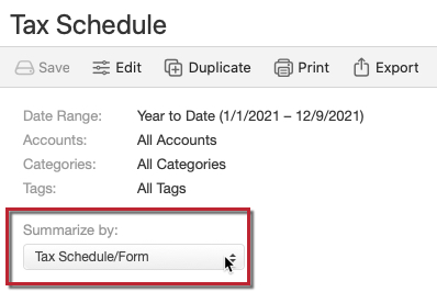 Creating and Exporting a Tax Schedule Report in Quicken for Mac