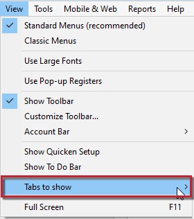 How To Use And Customize The Home Tab In Quicken For Windows