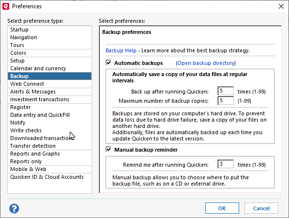 quicken 2018 problems unable to enter data