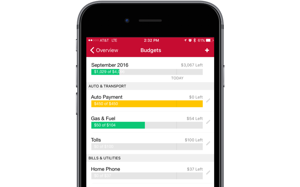 monthly budgeting app