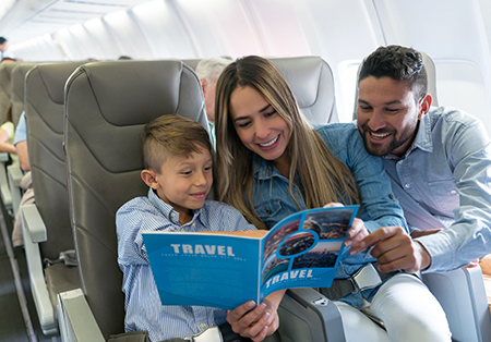 family on the plane