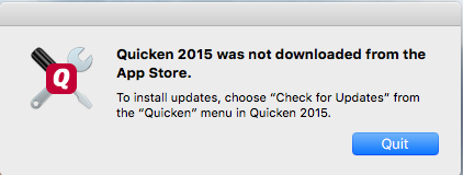 Updating Quicken Mac Purchased from Mac App Store
