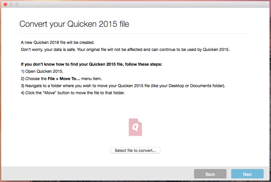 Converting Your Data (Quicken for Mac)