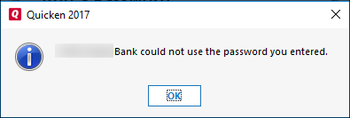 Password Vault: [your bank] could not use the password you entered.
