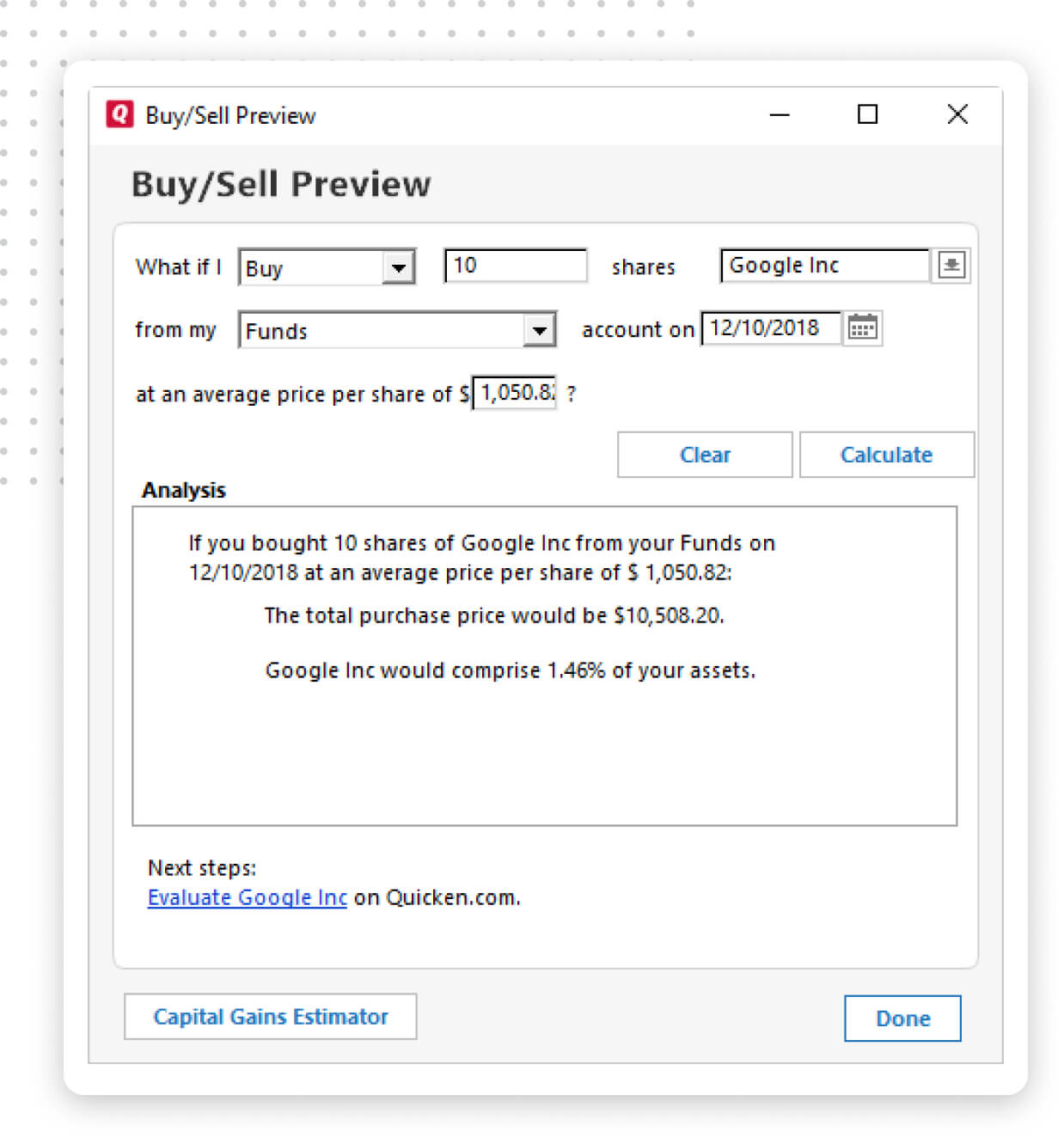 quickly buy and sell preview taxes that go with it